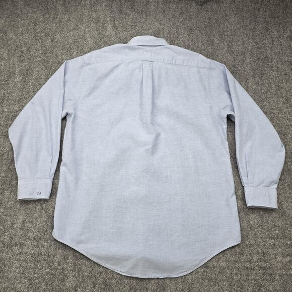 Vintage Lands End Shirt Mens 16 Blue Oxford Cloth Button Down Cotton Long Sleeve - Picture 4 of 16